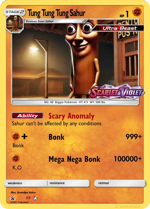 tung tung tung tung sahur オリジナルカード Tung Tung Tung Sahur - Abrahm | PokeCardMaker.net