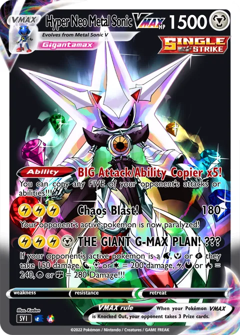 Hyper Neo Metal Sonic - CoolBoyK | PokeCardMaker.net