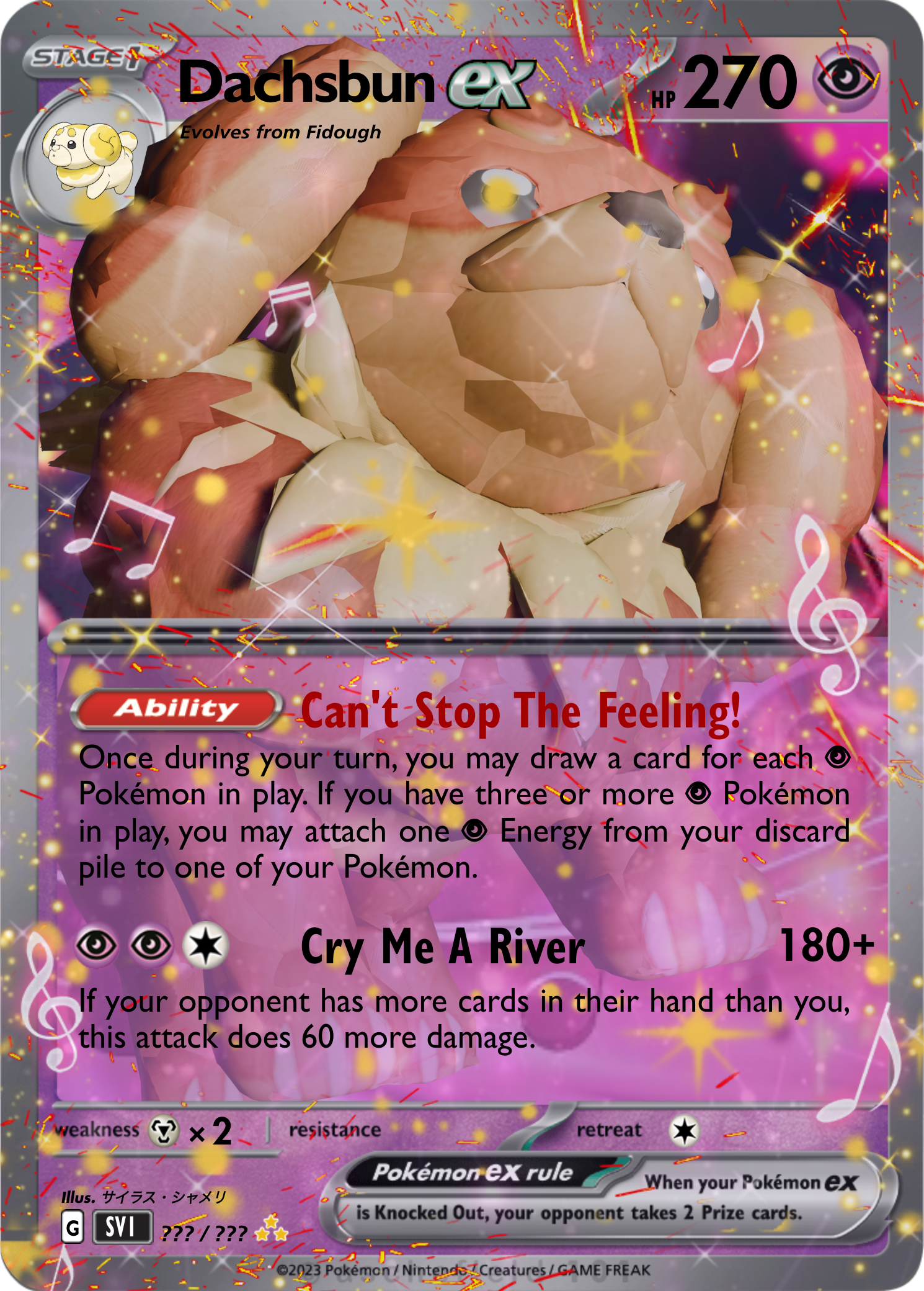 dachsbun pokemon card Dachsbun Ex 119/102 main image 0