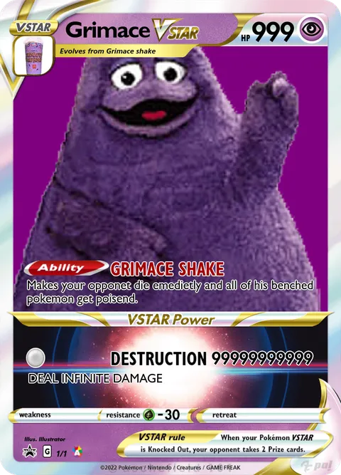 Grimace - GRIMACE | PokeCardMaker.net