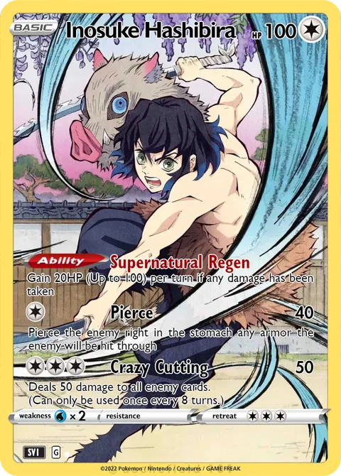 Inosuke Hashibira - ILOVEDEMONSLAYER | PokeCardMaker.net