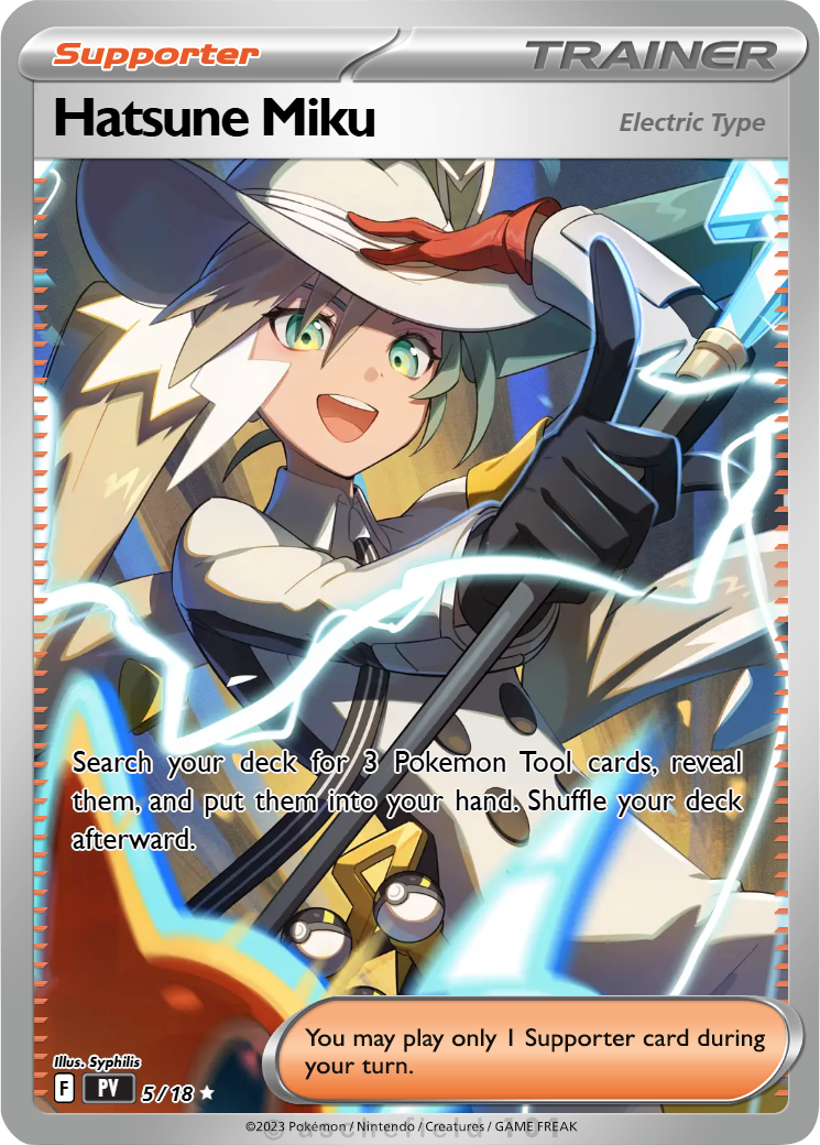 Pokemon card Pokémon Hatsunemiku Limited Pokemon Hatsune Miku Project VOLTAGE Clear Card Full 5-Set New In