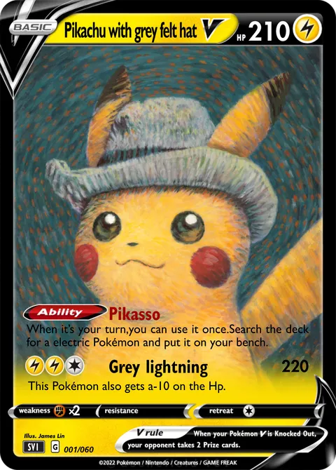 Pikachu with grey felt hat - Pokeem | Pokécardmaker.net