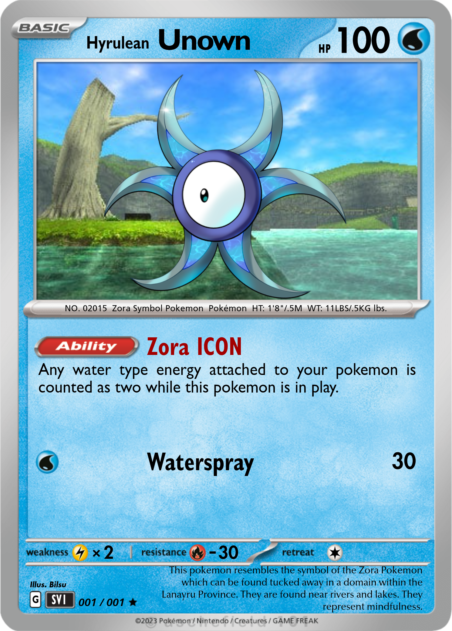 shiny water energy pokemon card Water Energy - 154/159 Holo Full Art Ultra Rare main image 0