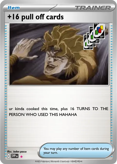 +16 pull off cards