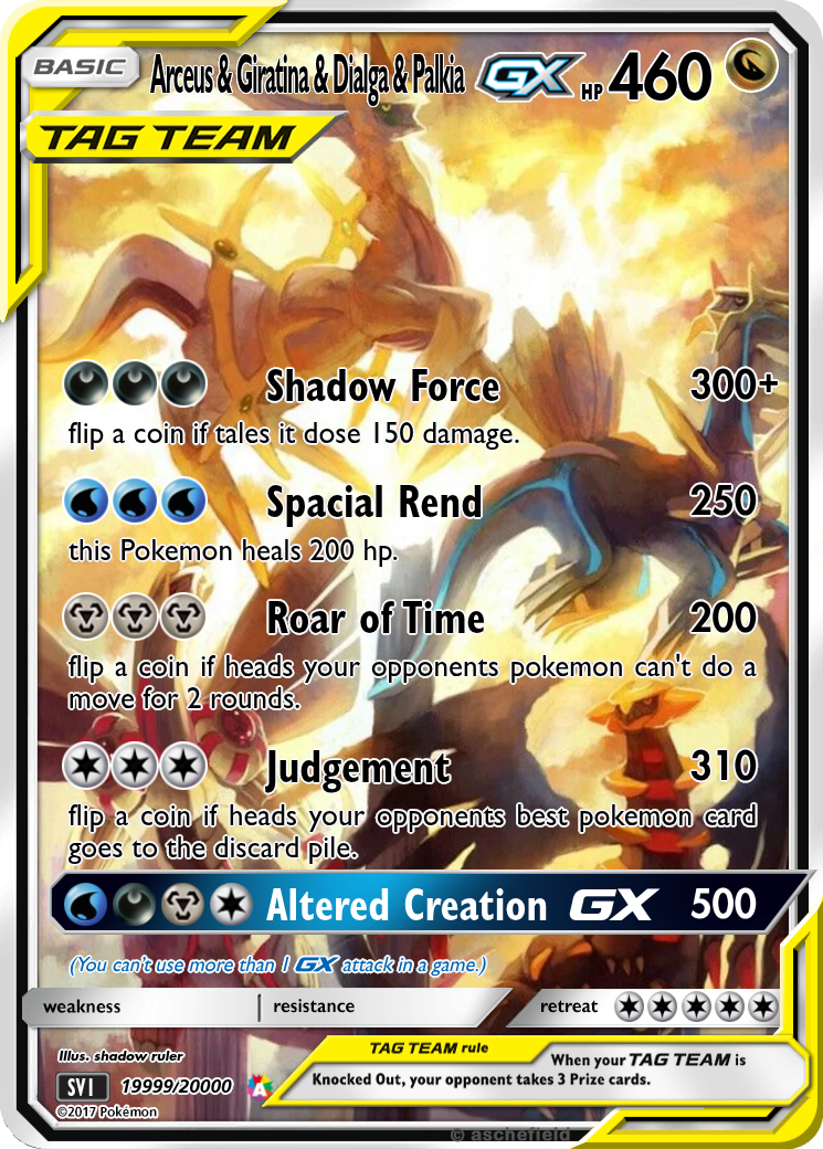 palkia dialga pokemon card 258/236 Arceus & Dialga & Palkia TAG TEAM GX | Rare Rainbow Card | SM1 main image 1