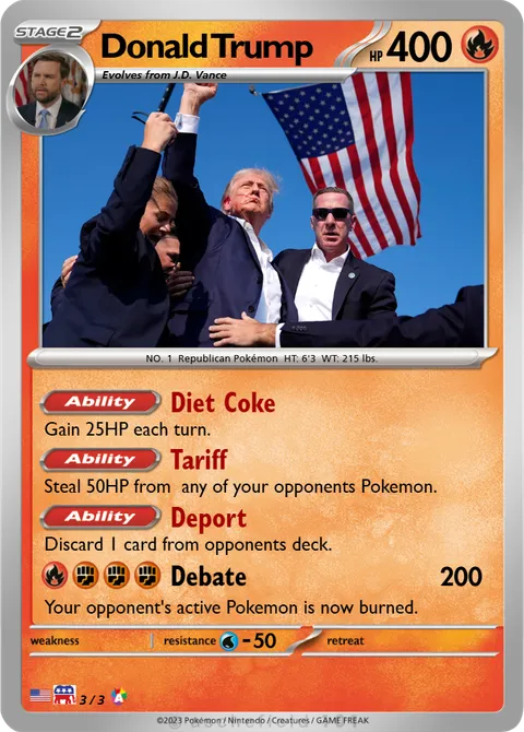 Pokémon Donald Trump 5326 5326 - Win Election-2024 - My Pokemon Card - Foto 14