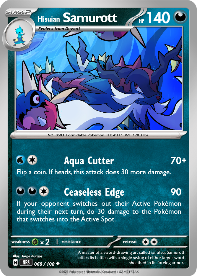 samurott pokemon card Evolved Battle Action Collector's Tin (Samurott) main image 0