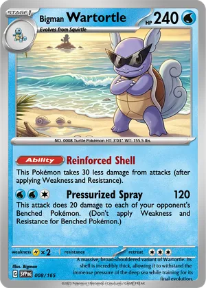 pokemon wartortle card ARS9 Lv.22 No.008 Common Old Back 1996 PSA Japa RarityIllustration Rare Hit Points100 HP Water Free Diving Put up to 3 Basic W Energy cards from your discard pile into your hand. Amazon.com: Pokemon - Wartortle 002/034