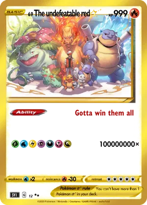 undefeatable red pokemon card The Undefeatable Red Card Pokemon Worth
