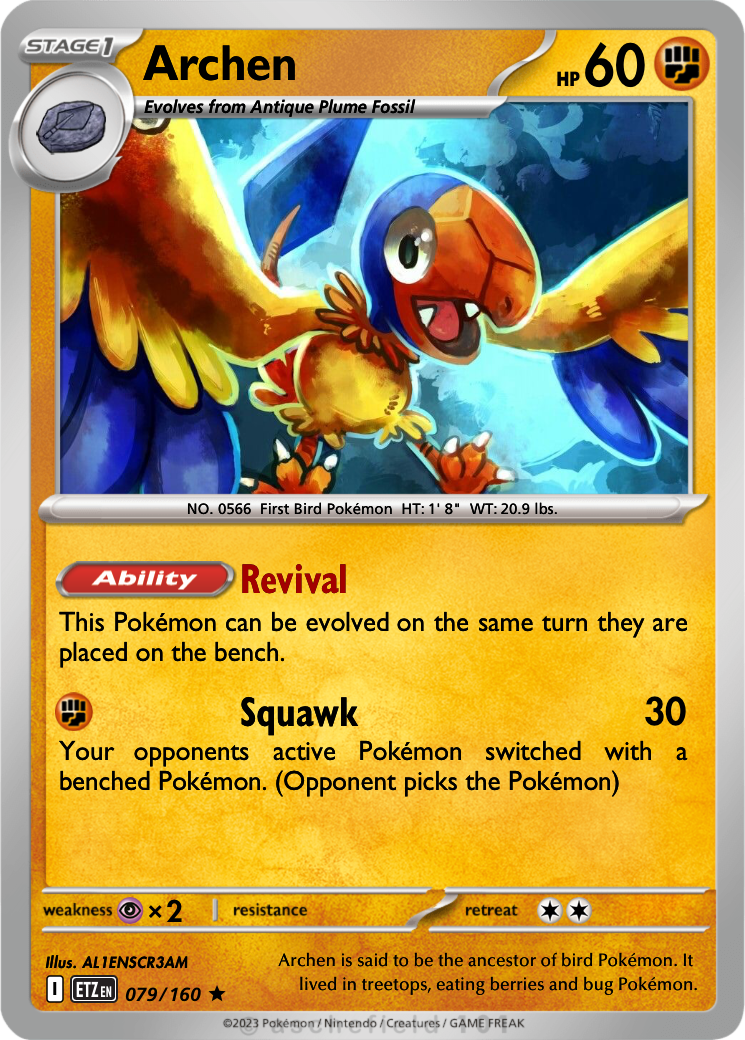 archen pokemon card Archen #146 Prices | Pokemon Silver Tempest