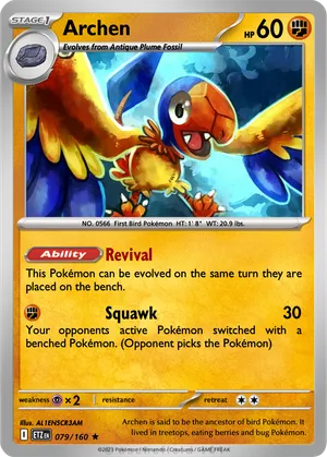 archen pokemon card Archen #146 Prices | Pokemon Silver Tempest