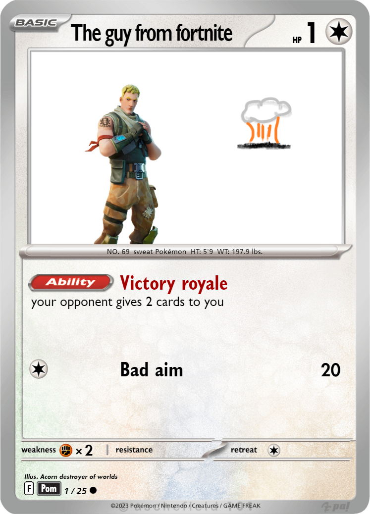 fortnite pokemon card Series 1 Trading Cards Pokemon 19 FORTNITE CARD 1