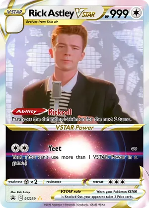 rick astley pokemon card Pokemon Rick Astley 124