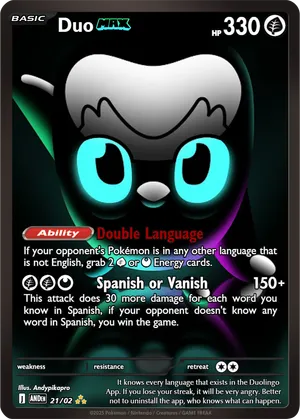 duolingo pokemon card Pokemon Duolingo 187