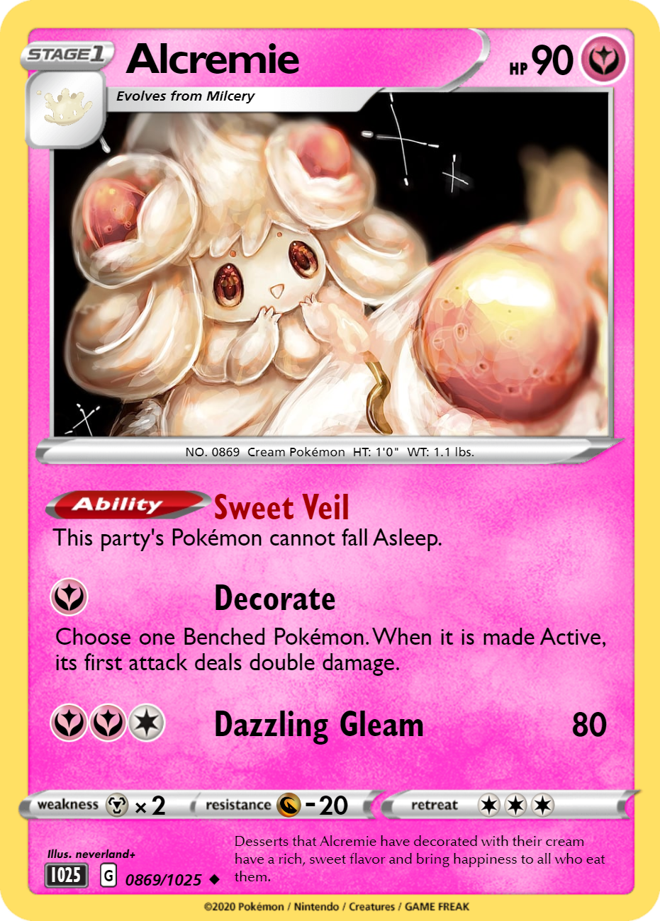 alcremie pokemon card VMAX #73 Shining Fates rainbow – CatchCollect This attack does 60 damage for each card you discarded in this way Pokemon Alcremie 7