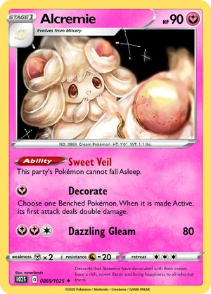 alcremie pokemon card V 022/073 Full Art Ultra Rare Champion's Path Near Mint CardNest you may heal 30 damage from 1 of your Pokmon. Alcremie - Aranethon