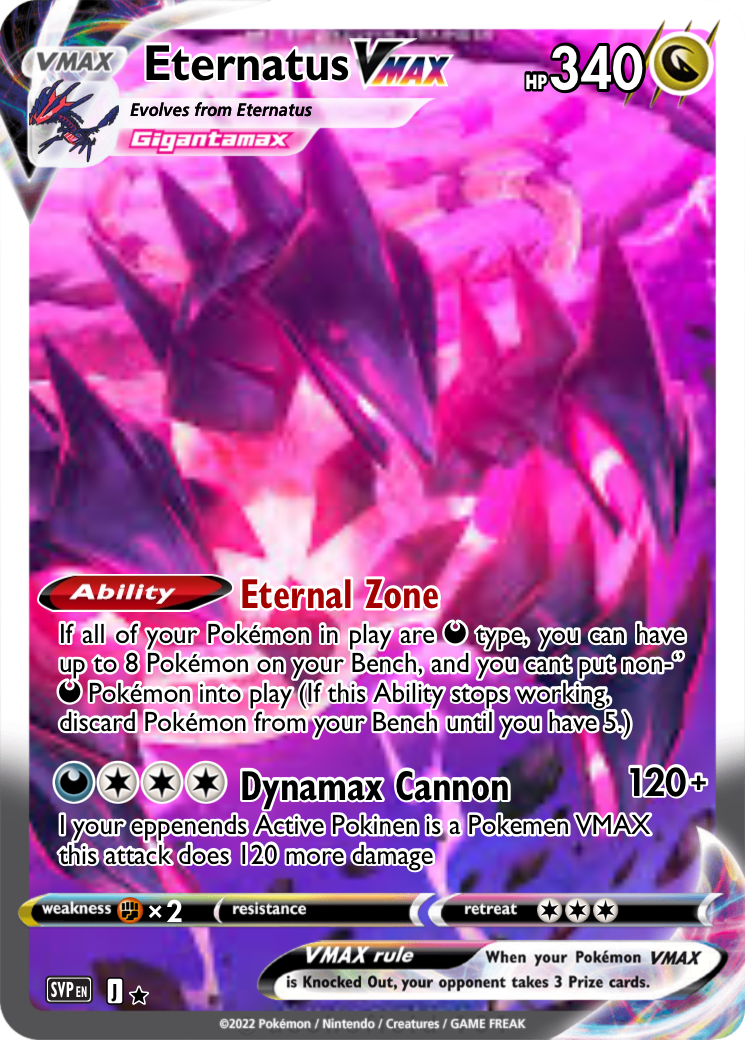 eternatus pokemon cards TCG: VMAX Premium Collection Darkness Pokemon into play Eternatus