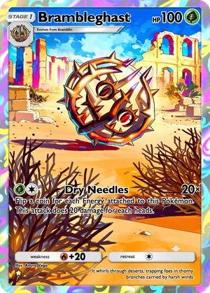 brambleghast pokemon card (41/80) - Inferno X (M2) RarityUncommon Hit Points100 HP Grass Absorb Life (30) Heal 30 damage from this Pokemon Brambleghast - Arturo13Vega