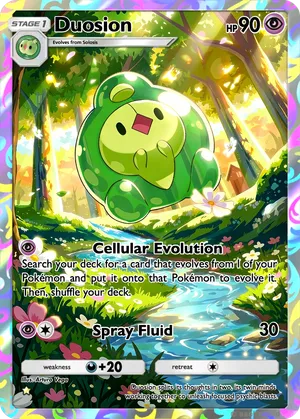duosion pokemon card Duosion 119 is a great card for grading. PSA 10 sells on eBay for $150, which can get you 418% profit. Profit/loss calculation is based on the lowest tier of grading which