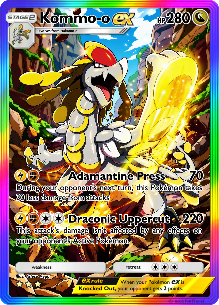 kommo o pokemon card Evolution Set - KOMMO-O HAKAMO-O JANGMO-O Dragon Majesty 54/70 Colorless Retreat Cost Kommo-o GX card from the