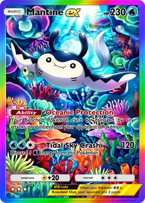 mantine pokemon card Over the Brick Pokmon Evolves from null Type Mantine - 034/189 (Reverse Foil)