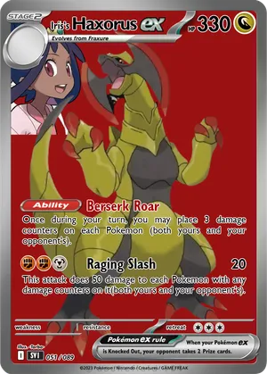 shiny haxorus pokemon card Nothing too crazy, but I wanted to show off my binder page of all my cards so far Haxorus is one of my favorite dragon types and I'm so happy it's haxorus pokemon card value Haxorus