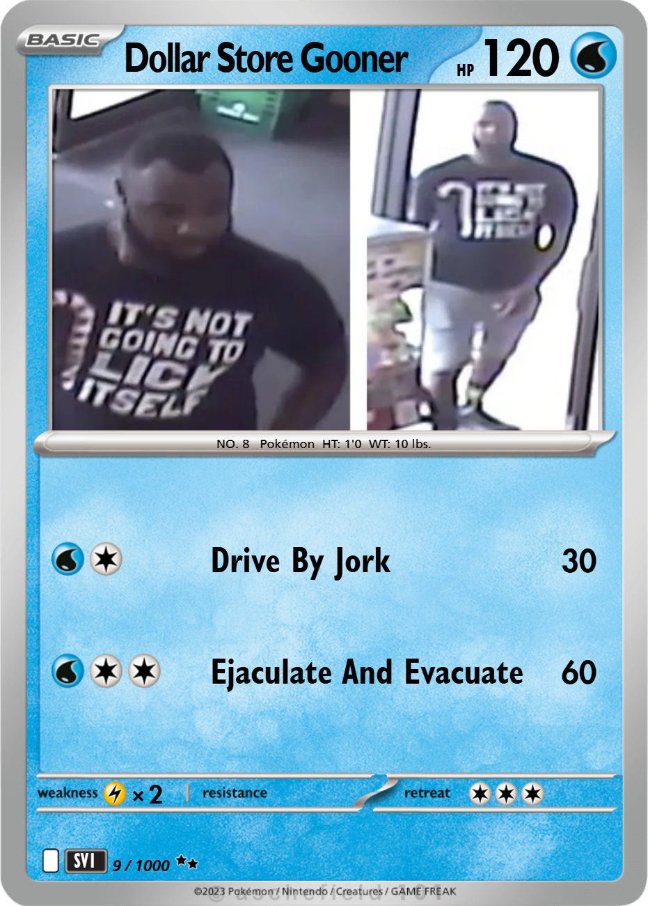 pokemon gooner cards Pokemonster Hunter Parody Card Pack I found this card in