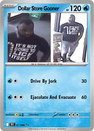 pokemon gooner cards Pokemonster Hunter Parody Card Pack I found this card in