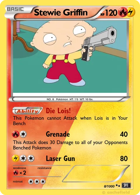 peter griffin pokemon card 465 (Special Guest Narration By Peter