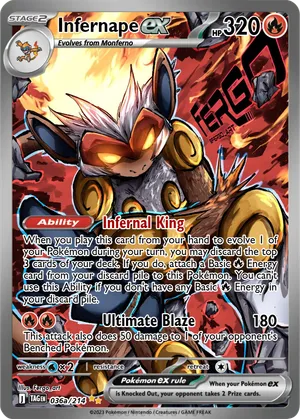 infernape pokemon card - 23/156 - Holo Rare Retreat Cost 0 M Infernape Ex Gx Pokemon
