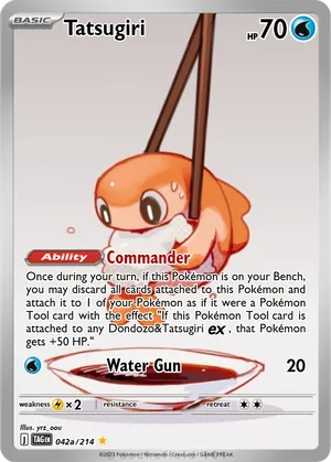 tatsugiri pokemon card 2024 Pokemon Ssp En-Surging Sparks 142 Tatsugiri Ex
