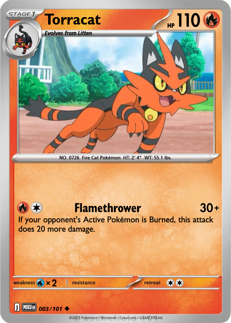 pokemon card torracat Torracat 3D Pokemon Card