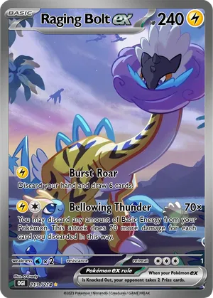 raging bolt pokemon card Pokmon Prismatic Evolutions EX 166/131 Grail Collectibles AZ accelerated rounding on the corners Pokemon Trading Card Game Stellar