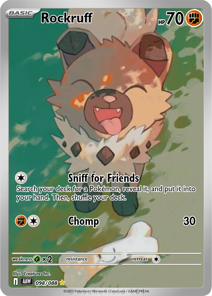 pokemon rockruff card Cards Fighting Fighting Custom, Holographic, Glossy, Pocket TCG