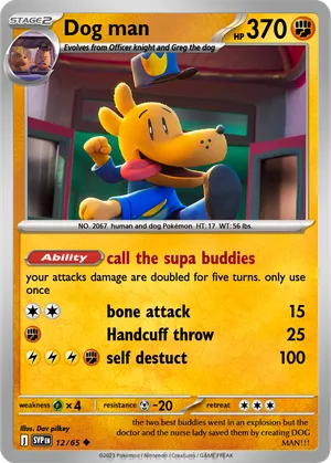 dog man pokemon card Dog man