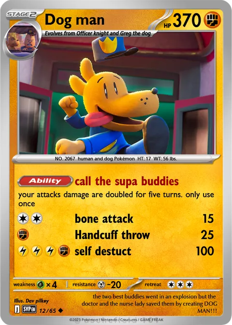 dog man pokemon card The Hot Dog Game With colorful graphics Personalized Pokemon Foil Creature Card