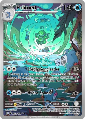 pokemon card politoed 12/146 Holo Rare Near Mint or Paralyzed. Pokemon - Politoed - 032/196