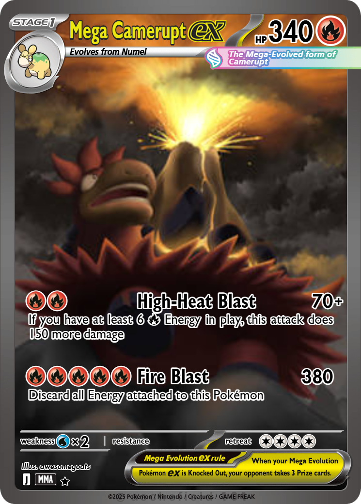 pokemon card mega camerupt Pokemon Card Game Mega Camerupt ex SR 077/063 Mega Brave M1L JP