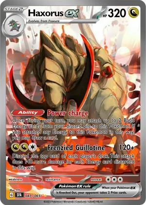 pokemon card haxorus - 147/086 Ultra Rare Art Holo Rare Card Type Haxorus (Reverse Holo) R 072/086