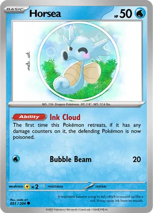 horsea pokemon card - Scarlet & Violet - Shrouded Fable - (Cosmo Holo) Pokmon Hit Points50 HP Form Horsea - Pokmon TCG Pocket