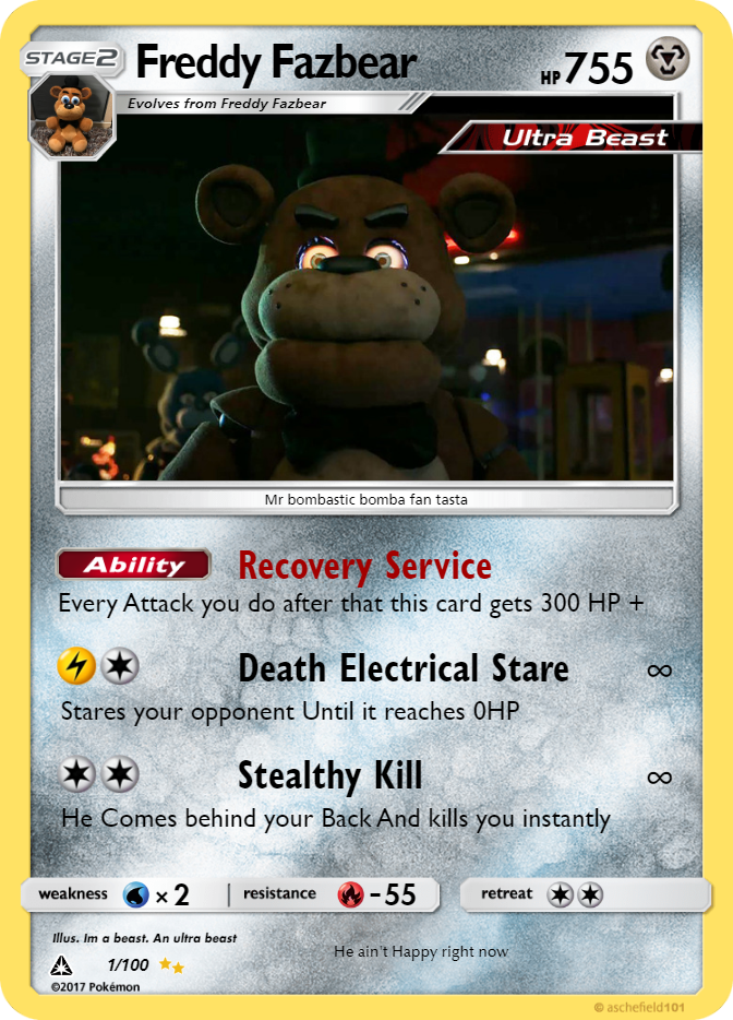 five nights at freddy's pokemon cards Just Toys Intl. Trading Card Pack : Toys & Games FNAF 2 hand-made pokemon cards