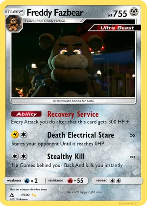 five nights at freddy's pokemon cards Just Toys Intl. Trading Card Pack : Toys & Games FNAF 2 hand-made pokemon cards