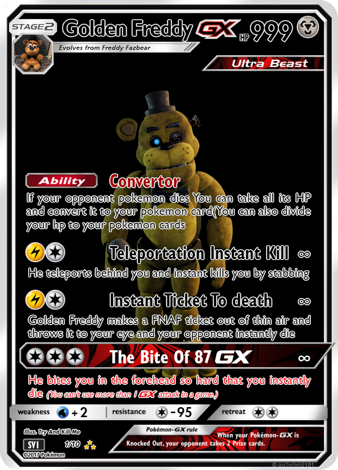 golden freddy pokemon card Golden Freddy