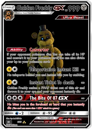 five nights at freddy's pokemon cards So what do you think of these custom fnaf pokemon cards that I made