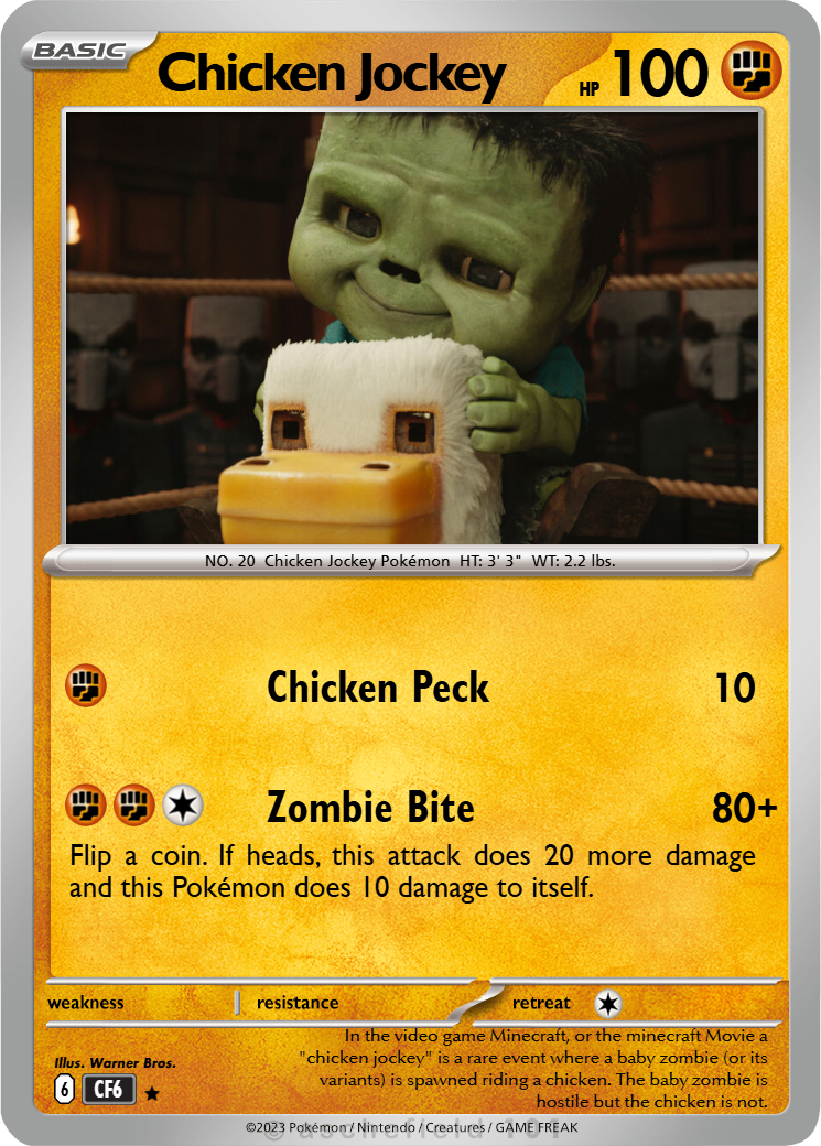 chicken pokemon card GAME *** 1ST EDITION CORE-EN067 YUGIOH! Chicken Pokemon Card by ramonle