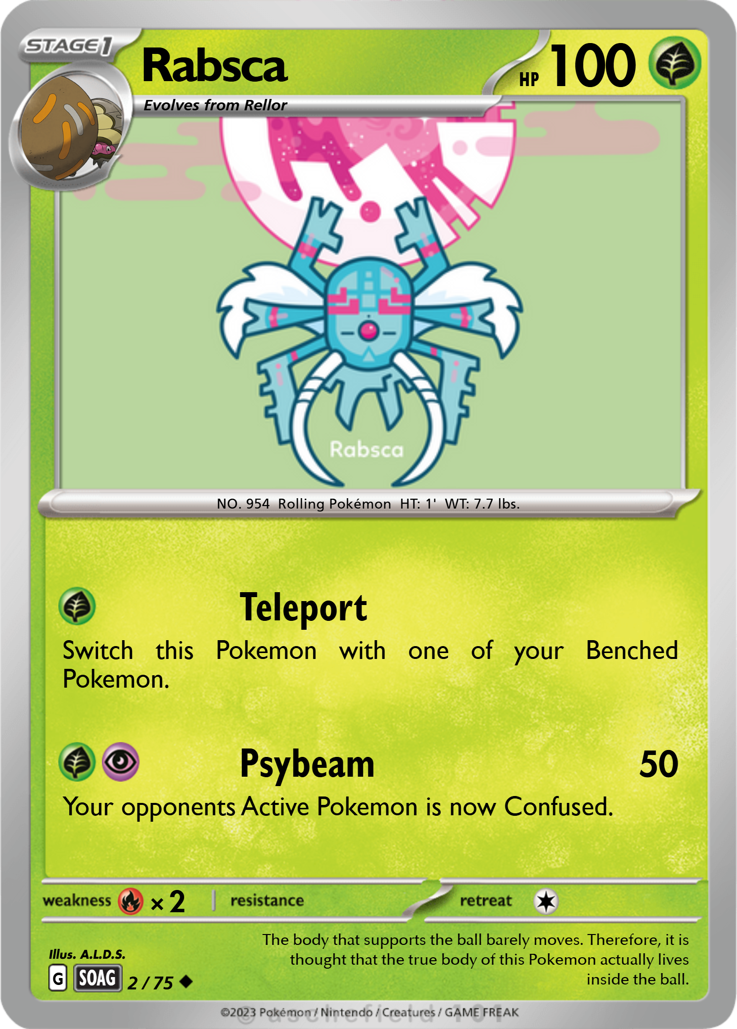 rabsca pokemon card ex Double Rare Destined Rivals 025/182 ENGLISH IN HAND Paldean Fates Type Rabsca 2024 Scarlet & Violet: