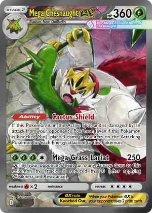 chesnaught pokemon card 5/39 XY Kalos Starer Set Holo NM put 3 damage counters on the Attacking Pokmon Mega Chesnaught - CarlesTRO