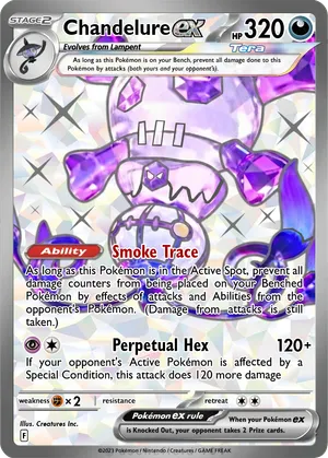 shiny chandelure pokemon card SV11B 102/086 AR Psychic Ability Cursed Shadow Once during your turn (before your attack) The Most Valuable Next Destinies