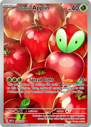 applin pokemon card - 009/131 - Prismatic Evolutions Dragon / 40 / Basic Attack 1 Applin 185/167 Illustration Rare Holo